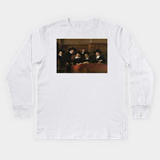 The Syndics of the Amsterdam Drapers' Guild, known as the Sampling Officials by Rembrandt Kids Long Sleeve T-Shirt